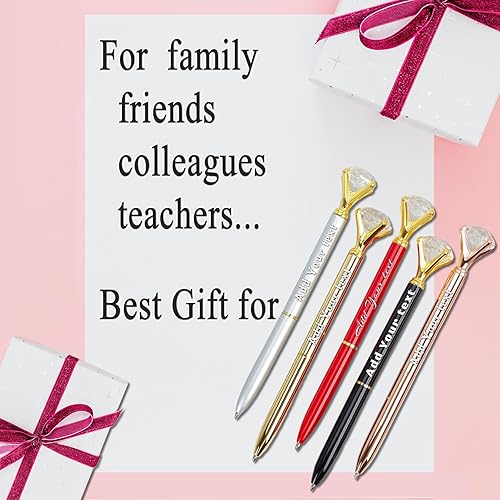Miniatura 4 de 1 a 500 bolígrafos de diamante personalizados con cristal, bolígrafo de lujo a granel personalizado con texto de nombre grabado, regalo