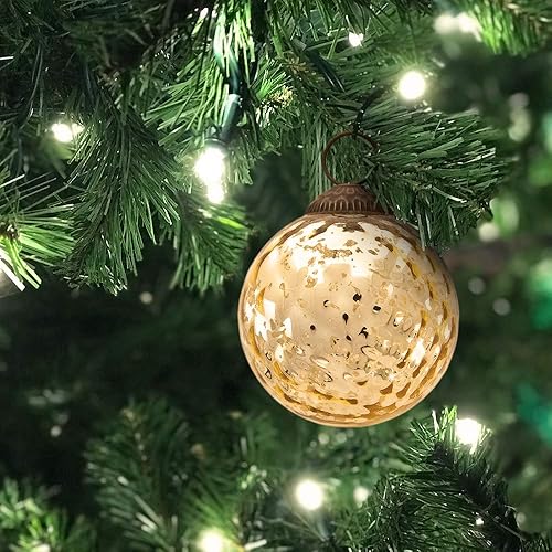 Miniatura 2 de Paquete de 3 adornos grandes de cristal de mercurio Luna Bazaar 3 pulgadas plata diseño de bola alegría  Gran idea de regalo decoraciones de estilo