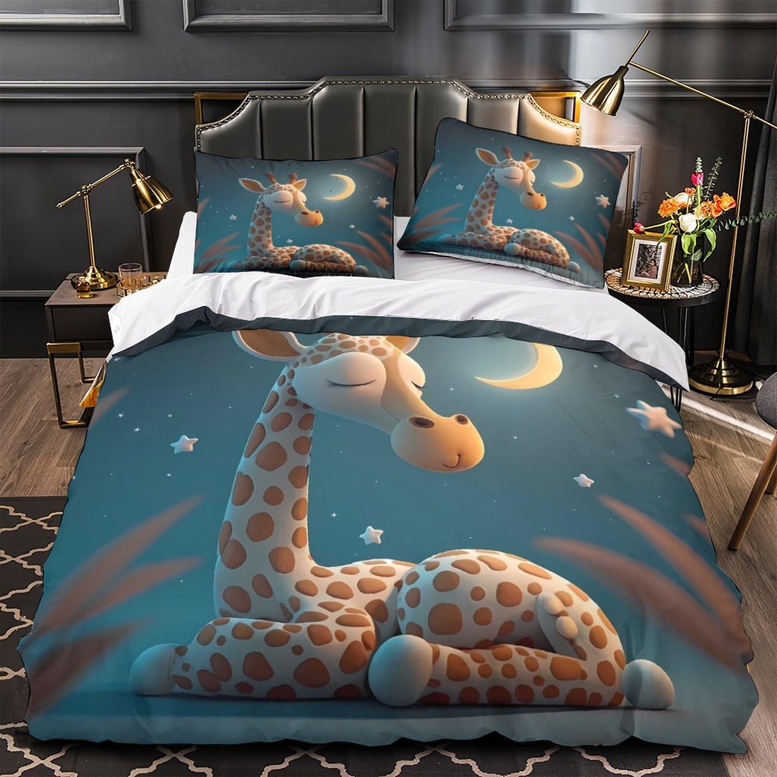 Housse de couette girafe mignonne pour des nuits douces et pleines de tendresse