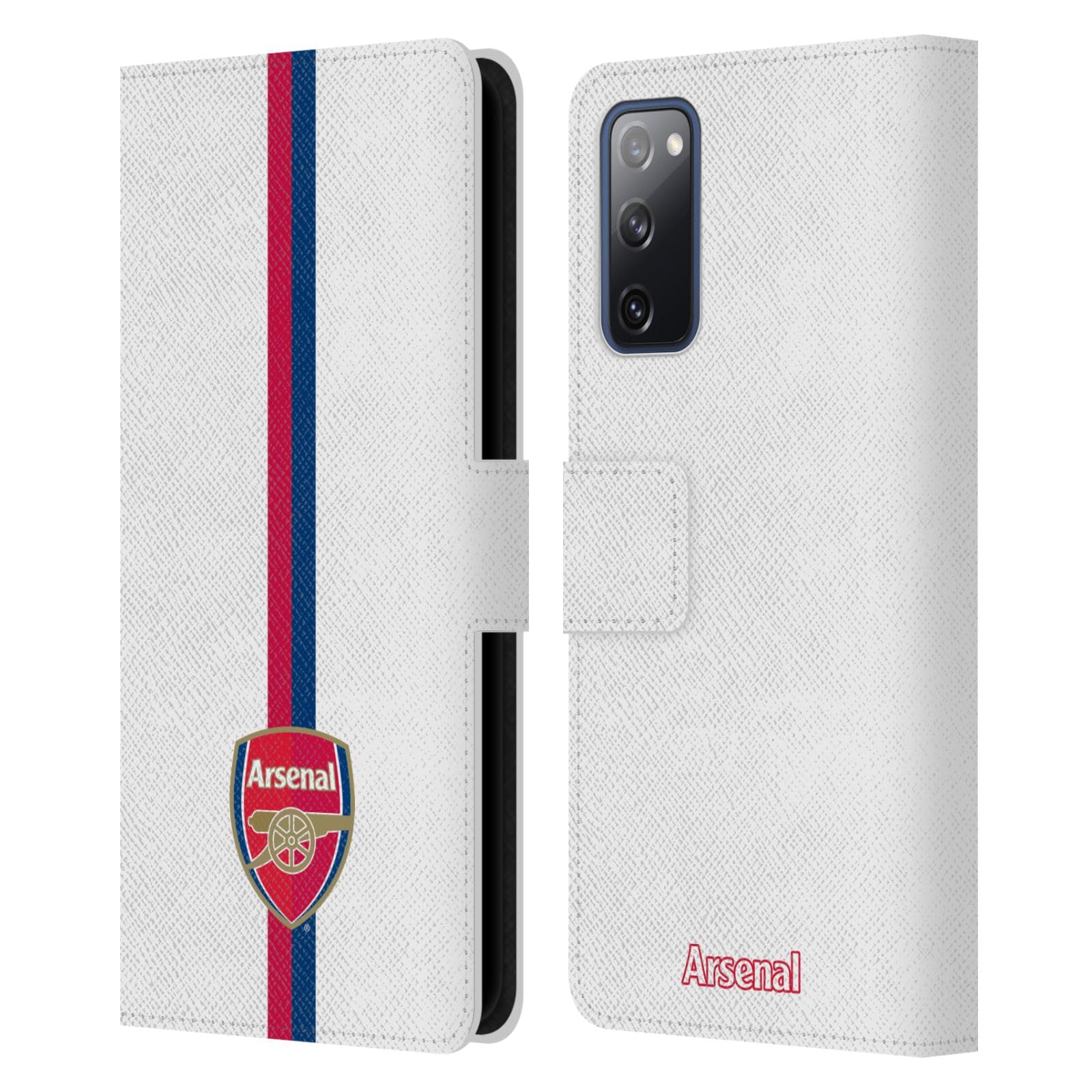 Head Case Designs Officially Licensed Arsenal FC Stripes 1 Crest 2 Leather Wallet Case Compatible With Samsung Galaxy S20 FE / 5G