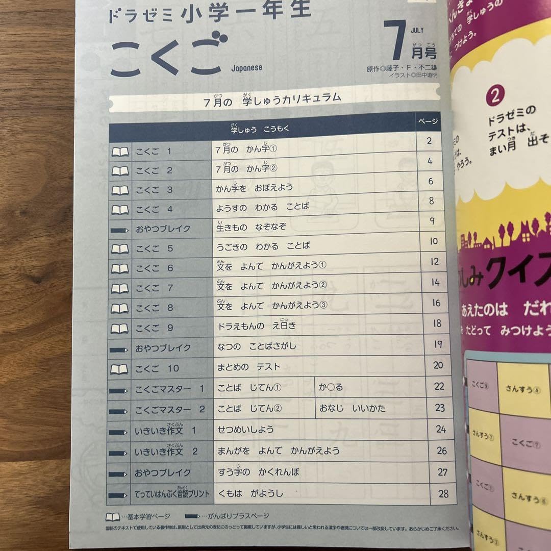 Amazon.co.jp: ドラゼミ 小学1年生 7月8月号 算数 国語 4点