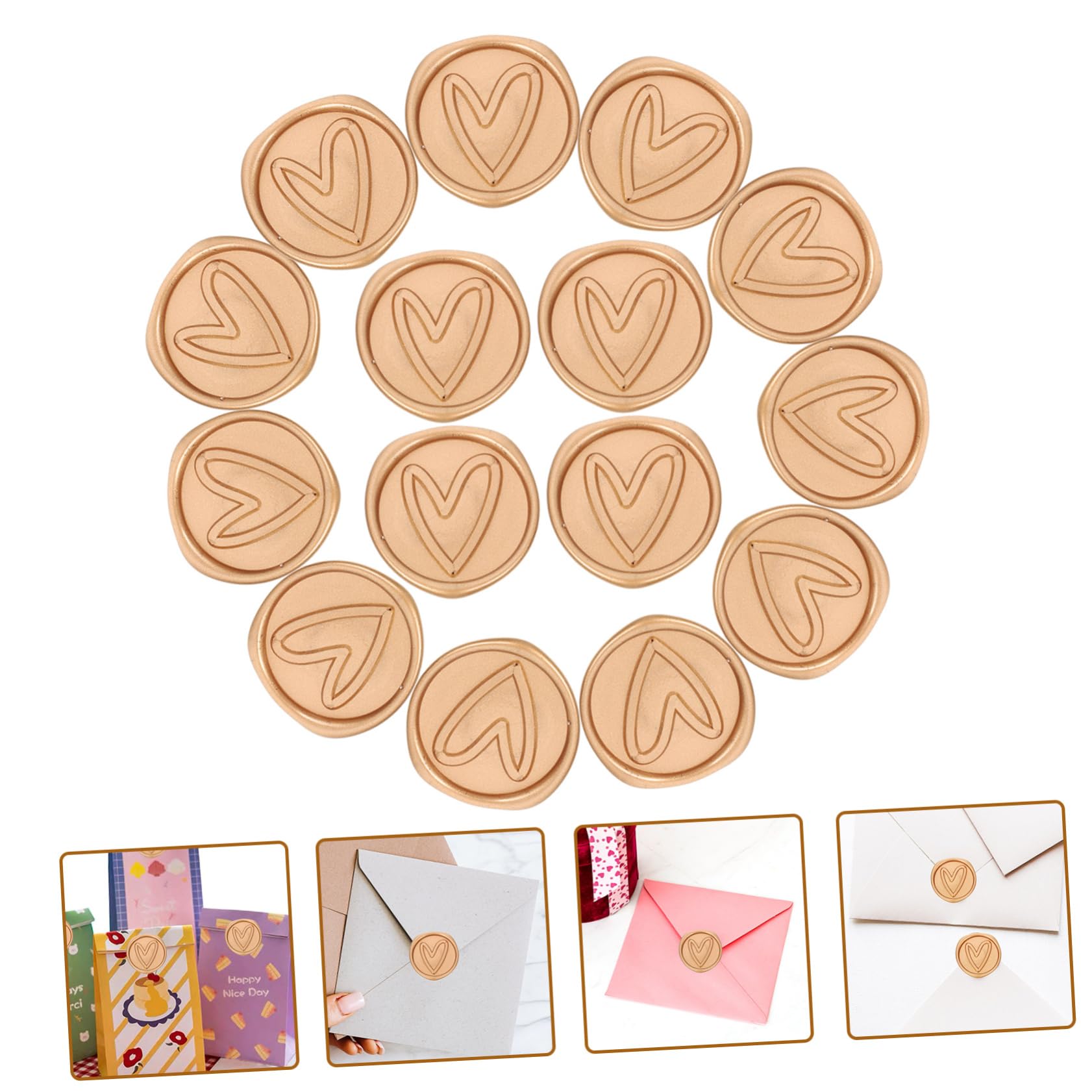 MAGICLULU 100stücke Wachssiegel Aufkleber Für Umschläge Herzmuster Selbstklebende Stempel Für Hochzeitseinladungen Und Hochwertiges Material Leuchtende Farben Einfach Anzuwenden