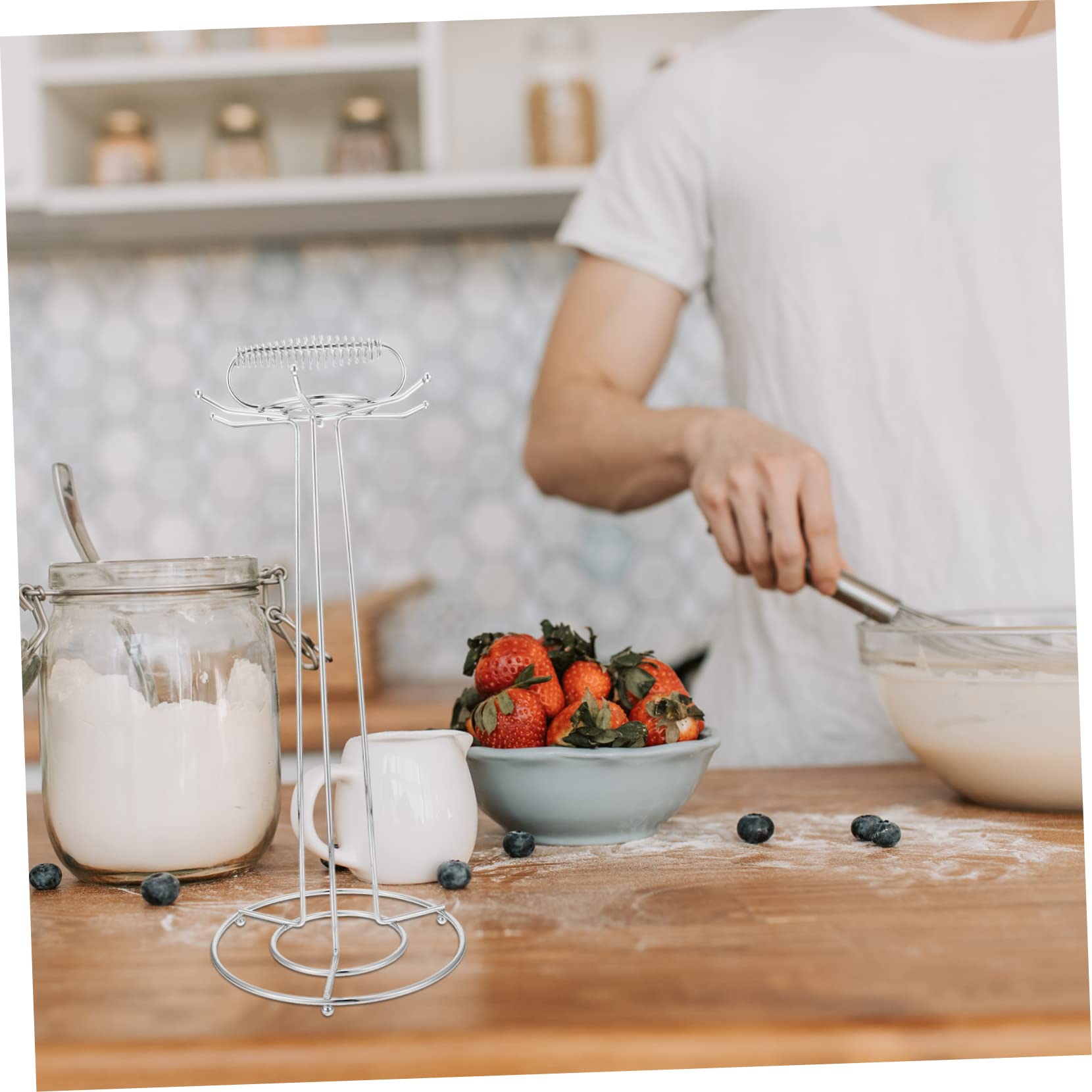 GRIRIW 1Pc Kitchen Cutlery Storage Rack Multi Functional Shelf for Utensils Space Saving Wall Mounted Holder Stylish Design for Organizing Spatulas Spoons