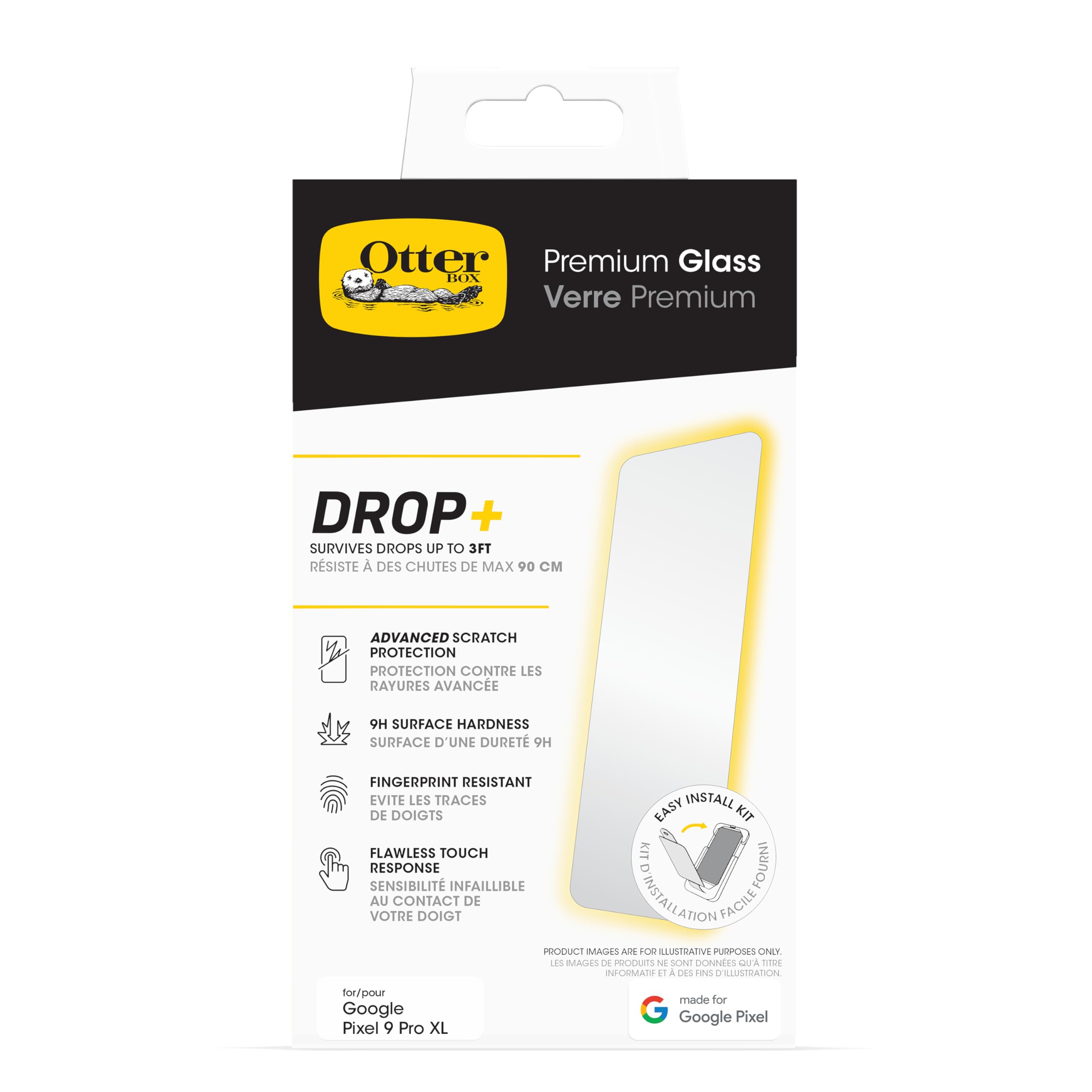 OtterBox Premium Glass Screen Protector for Google Pixel 9 Pro XL, Tempered Glass, advanced Scratch Protection