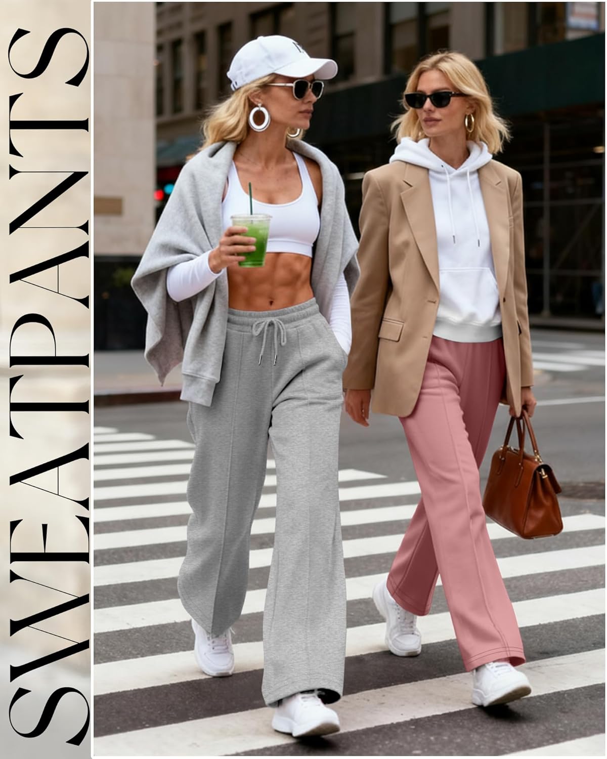 3 Pack Women's Wide Leg Lounge Pants High Waisted Baggy Sweatpants Drawstring Athletic Yoga Joggers with Pockets - Image 3