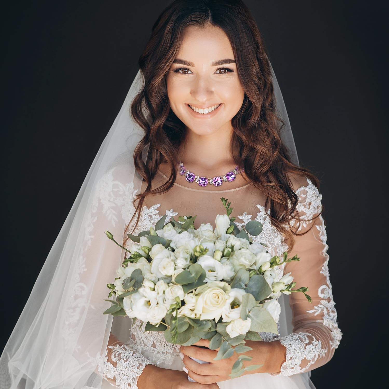 Crystal Statement Necklace Glass Crystal Collar Choker Necklace for Women Bridal Necklace Costume Jewelry Necklaces for Women