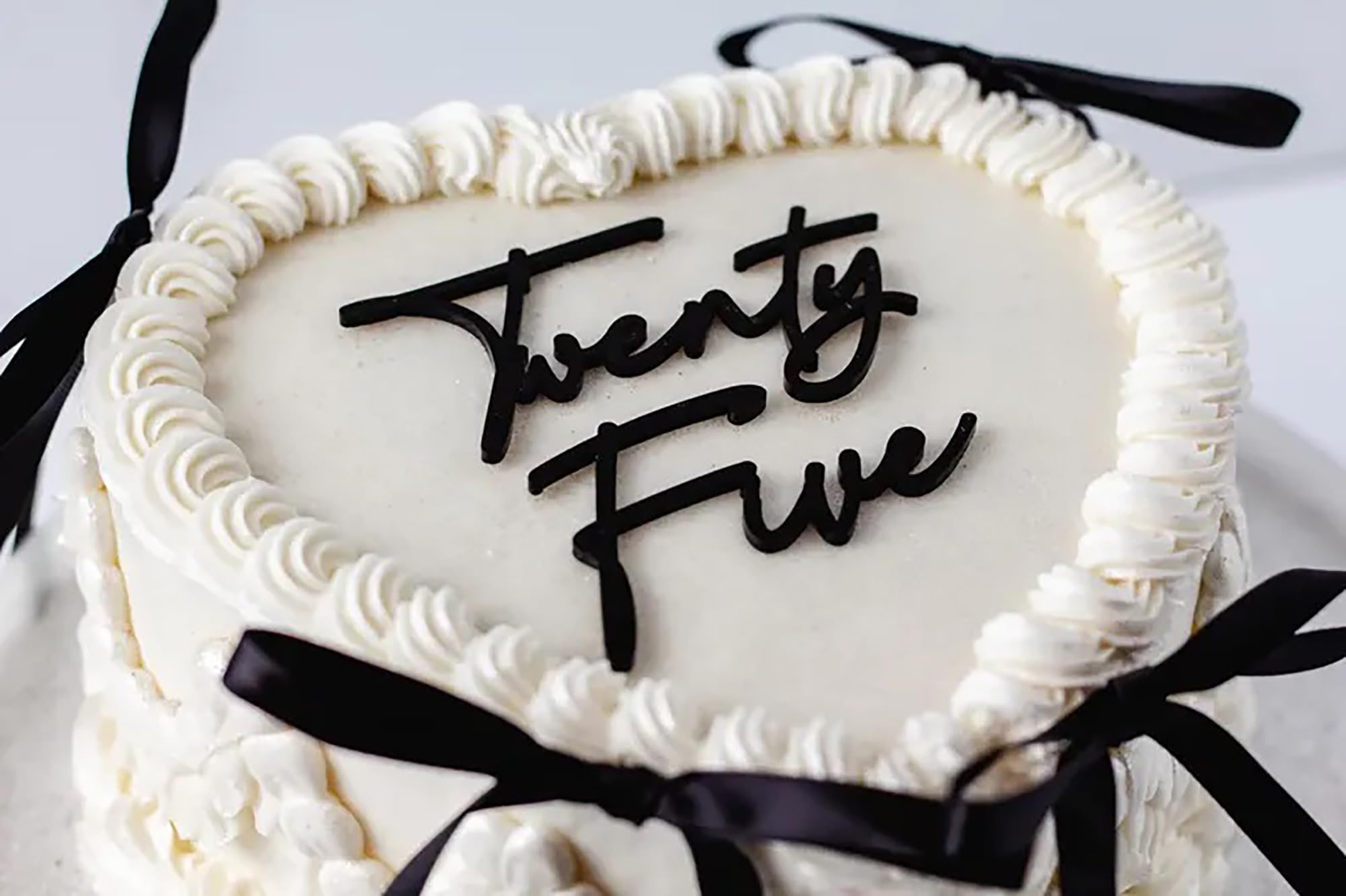 Twenty Five Cake Topper - Acrylic Happy 25th Birthday Cake Decor - Cheers to 25 Years Birthday Party Decorations Supplies