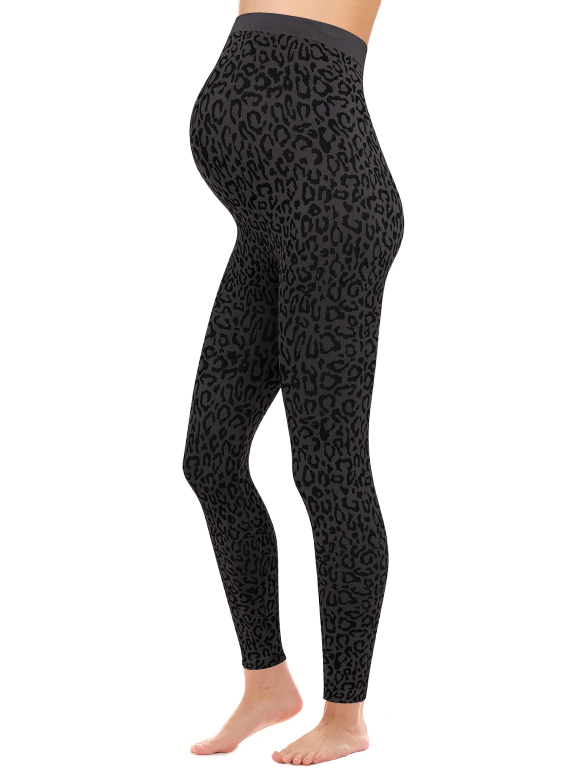Herzmutter Umstandsleggings Leo Print - OekoTex 100 - Blickdicht - Schwangerschaftsleggings mit Muster - Leopard - High Waist - 1950