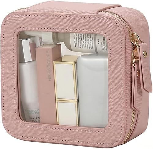 Miniatura 59 de Aveniee Bolsa organizadora de maquillaje transparente, bolsa de aseo de viaje, estuche cosmético para mujeres, bolsa portátil de maquillaje