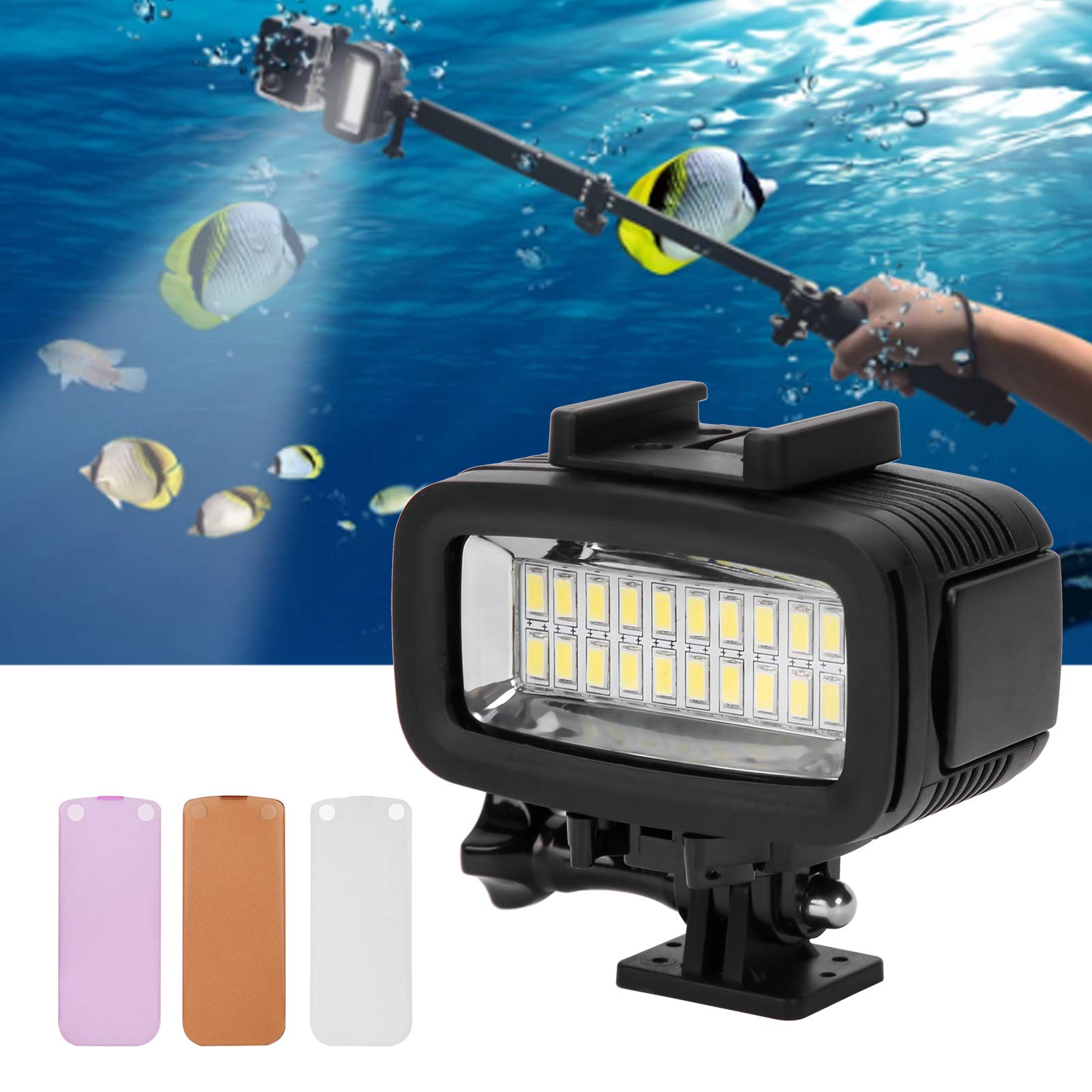 VBESTLIFE LED Tauchlicht 40m Unterwasserfotografie Fülllicht wasserdichte Tauchkamera LED Videolicht 5500K