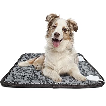 Alayna Pet Heating Pad, for Dog Cat Electric Heated Pad Indoor Waterproof Adjustable Warming Heat Mat with Chew Resistant Steel Cord