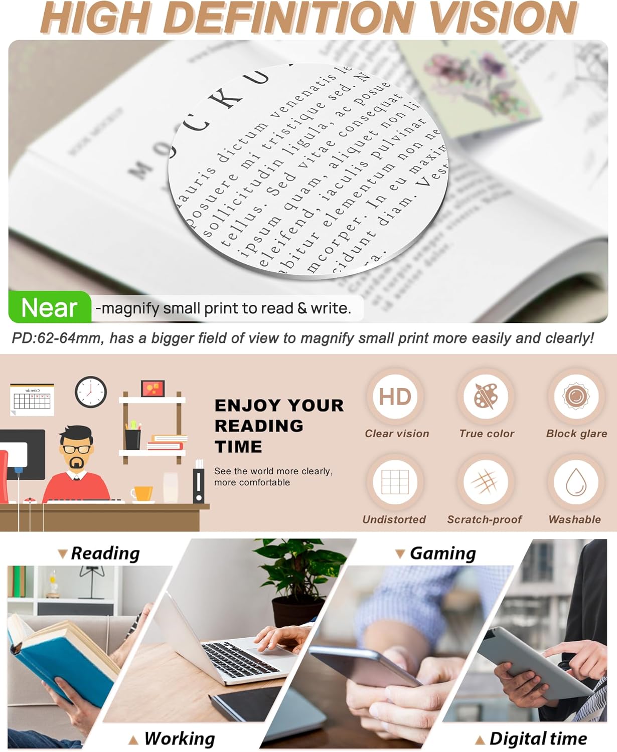 MARE AZZURO Large Reading Glasses Men Lightweight Readers 1.0 1.25 1.5 1.75 2.0 2.25 2.5 2.75 3.0 3.5 4.0 5.0 6.0 - Image 3