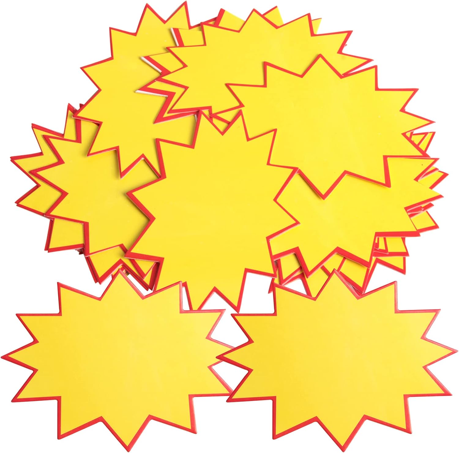 PATIKIL 40Pcs D'Enseignes Star Burst, 7x5.5 Pouces Étiquettes De Prix Vierges En Forme D'Étoile En Papier Fluorescent Néon Pour Les Magasins De Détail, Les Véhicules, Les Ventes