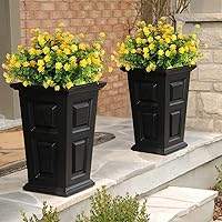 Vista 3 de RECUTMS - 8 ramas de flores artificiales, eucalipto artificial realistas, resiste rayos ultravioleta, para jardín, patio, boda, oficina y casa