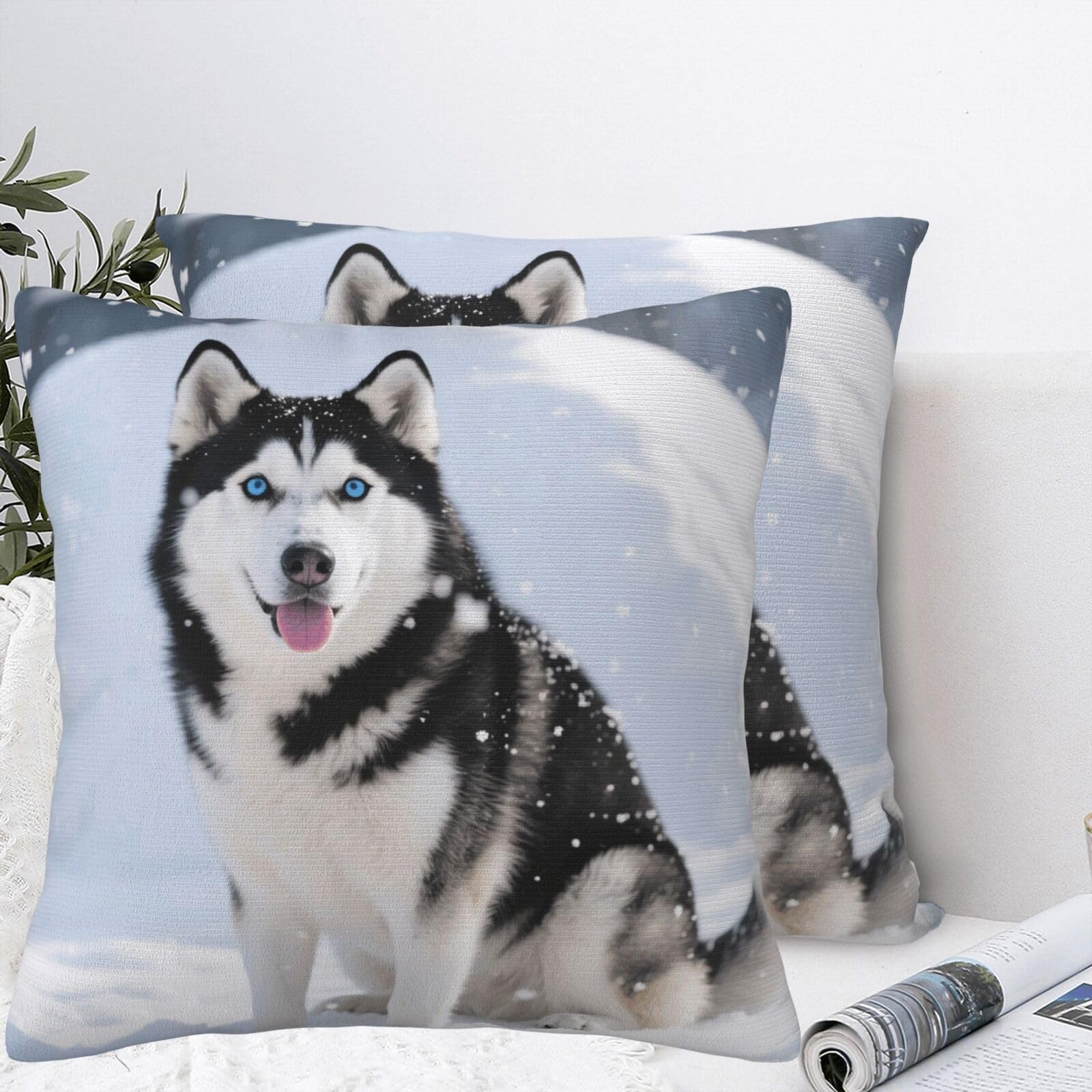 LMNGH Animal Dog Plush Throw Pillow Covers 26"X26",Soft Cozy Couch Cushion Covers Decorative Pillow Cases for Holiday Home Bedroom Sofa Decors