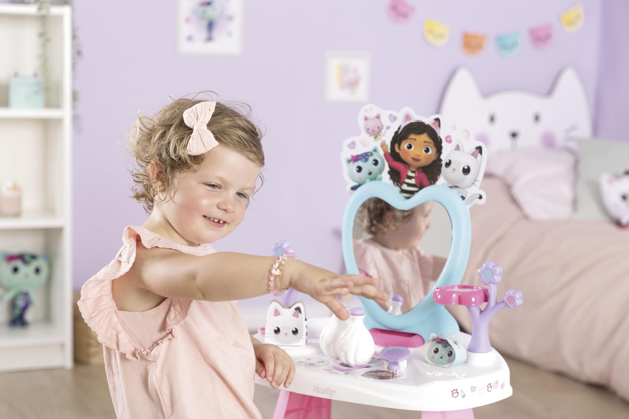 Smoby La Maison de poupées de Gabby - Coiffeuse avec Miroir, siège et Accessoires. A patir 3 Ans (7600320255)