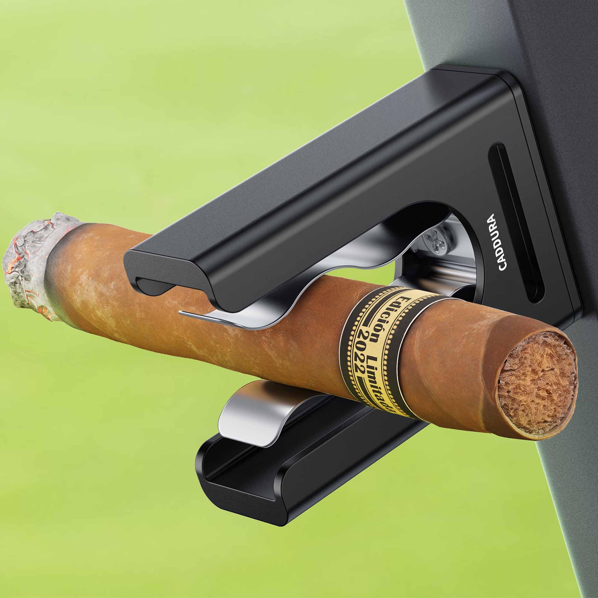 Magnetic Cigar Holder - Ultimate Golf Accessory for Cigar Lovers, Magnetic Grip and Loop Strap for Golf Cart, Adjustable Clip (30-60 Ring Gauge), Aluminum Alloy, For Golfing, Grilling, Fishing