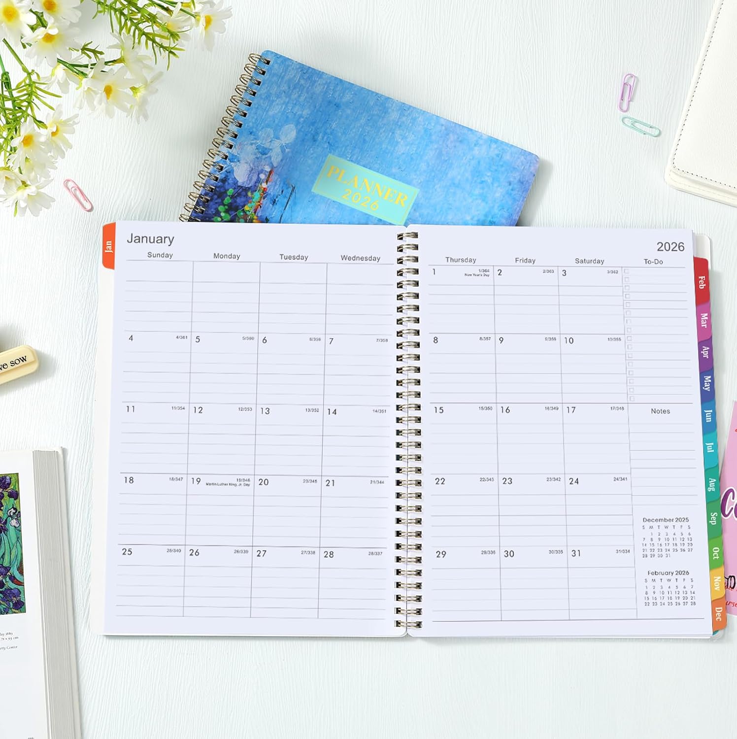 2026 Planner - 9" x 11", 2026 Planner Weekly & Monthly, JAN.2026 - DEC.2026, 2026 Calendar with Sturdy Cover, Premium Paper, Twin-wire Binding, Monthly Tabs - Image 7