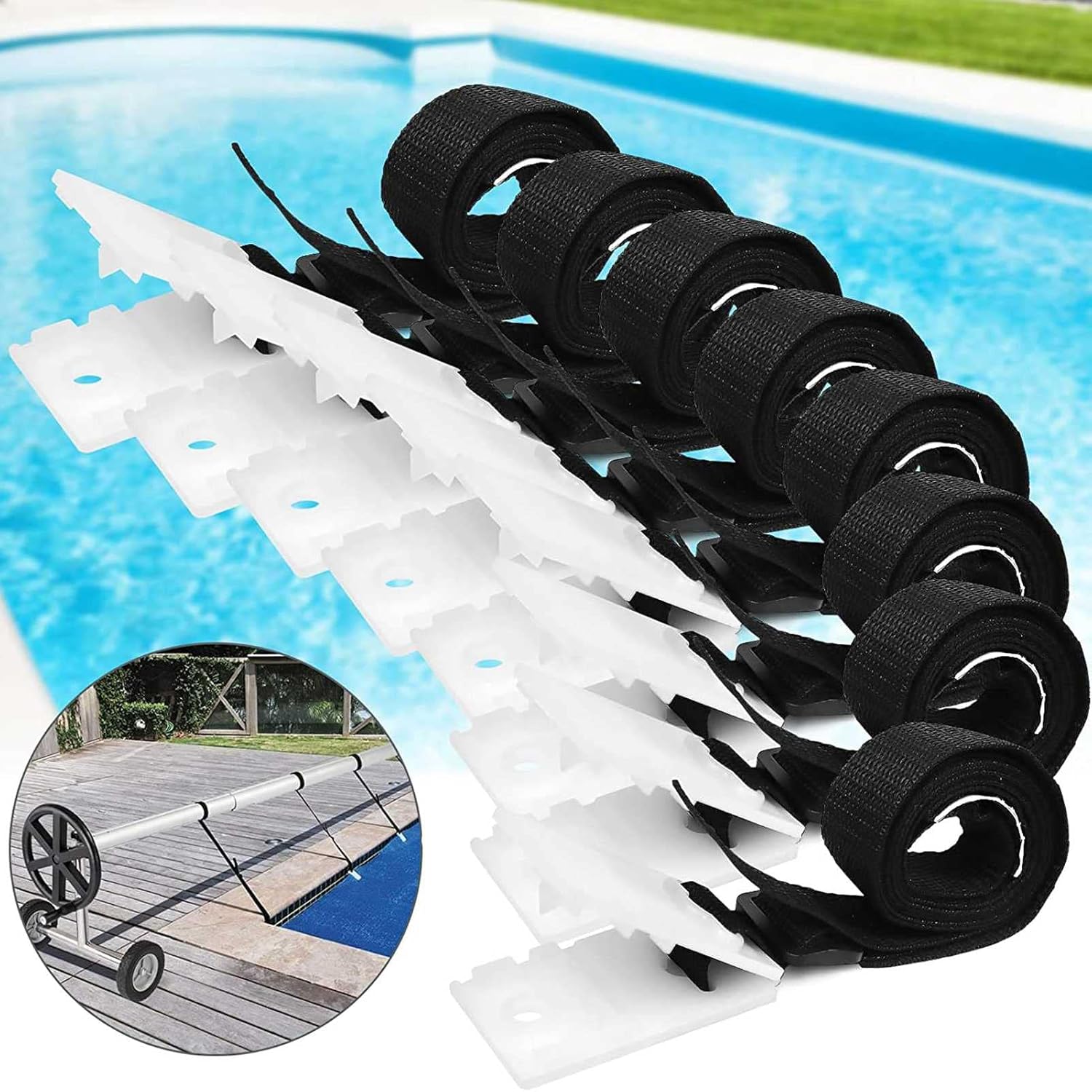 Gigesute Pool Solar Cover Reel Attachment Kit,for