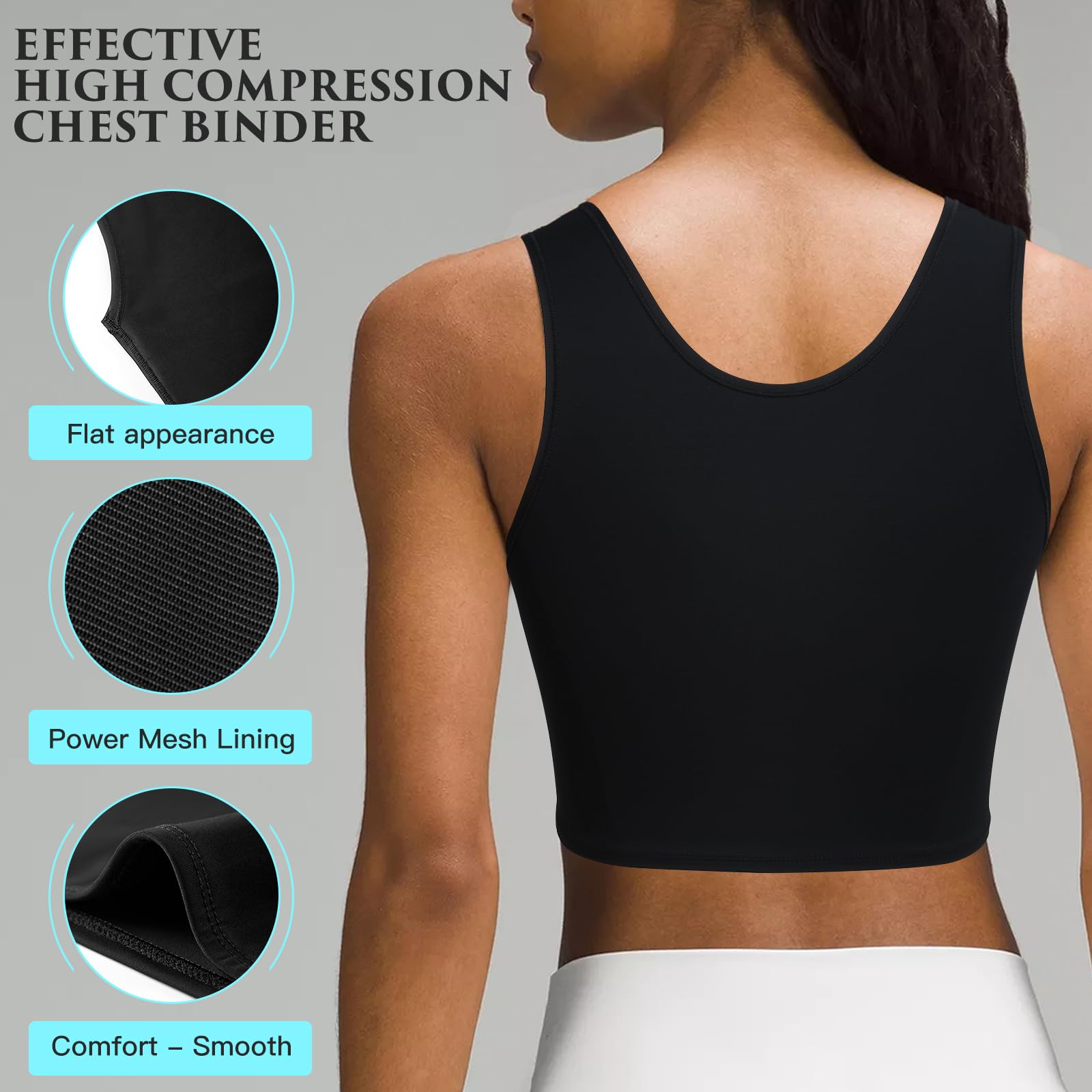 XUJI Demi Binder de poitrine Compression Transgender FTM Pullover Design Binder