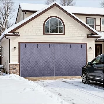 Garage Door Screen for Winter, 8x7FT/9x7FT/16x7FT Garage Door Insulation Kit, Magnetic Thermal Insulated Garage Curtain Door Cover Windproof SoundproofGray A,8x7FT254x218cm