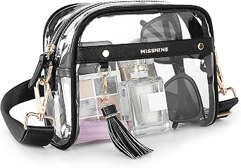 Missnine Clear Bag - Stadium Approved Small Purse for Women - Crossbody Bag for Concerts & Sports Events