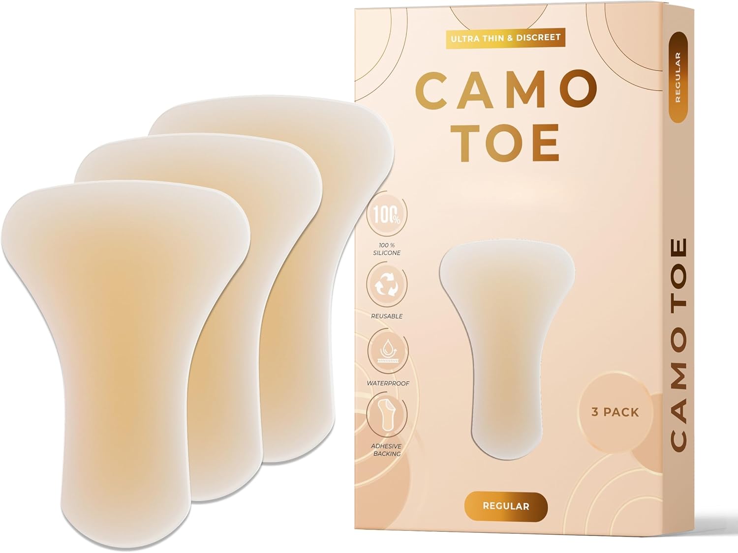 Camel Concealer Toe, Anti Camel Hider Toe, Camel Underwear Guard, No Show Camel Cover For Women, Ultra-Thin (3 Pack)