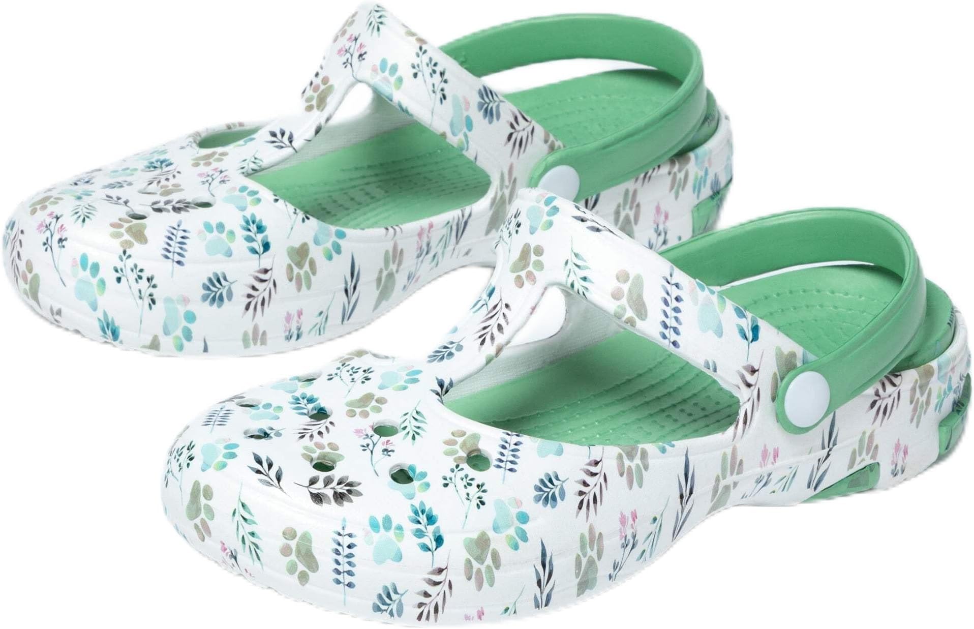 Multicolored Mary Jane Clogs Lightweight EVA Slip On Shoes Moveable Strap Quick Dry Garden Water Resistant Gifts for Women