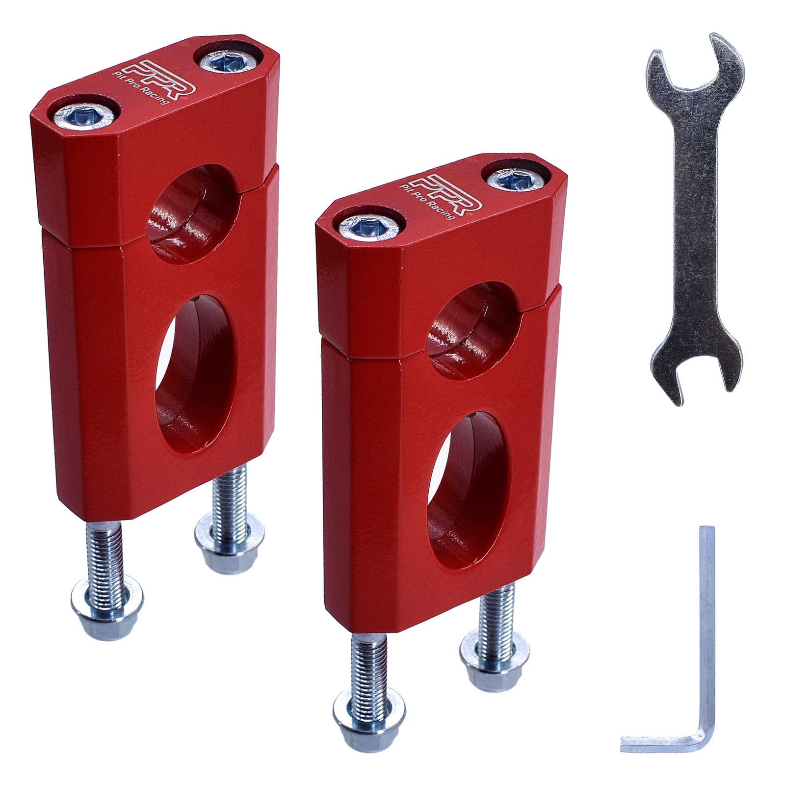 Handlebar Risers, 7/8" 22 mm Handlebar Mount Clamp Risers for 50 70 125cc XR/CRF Dirt Pit Bike (Red)