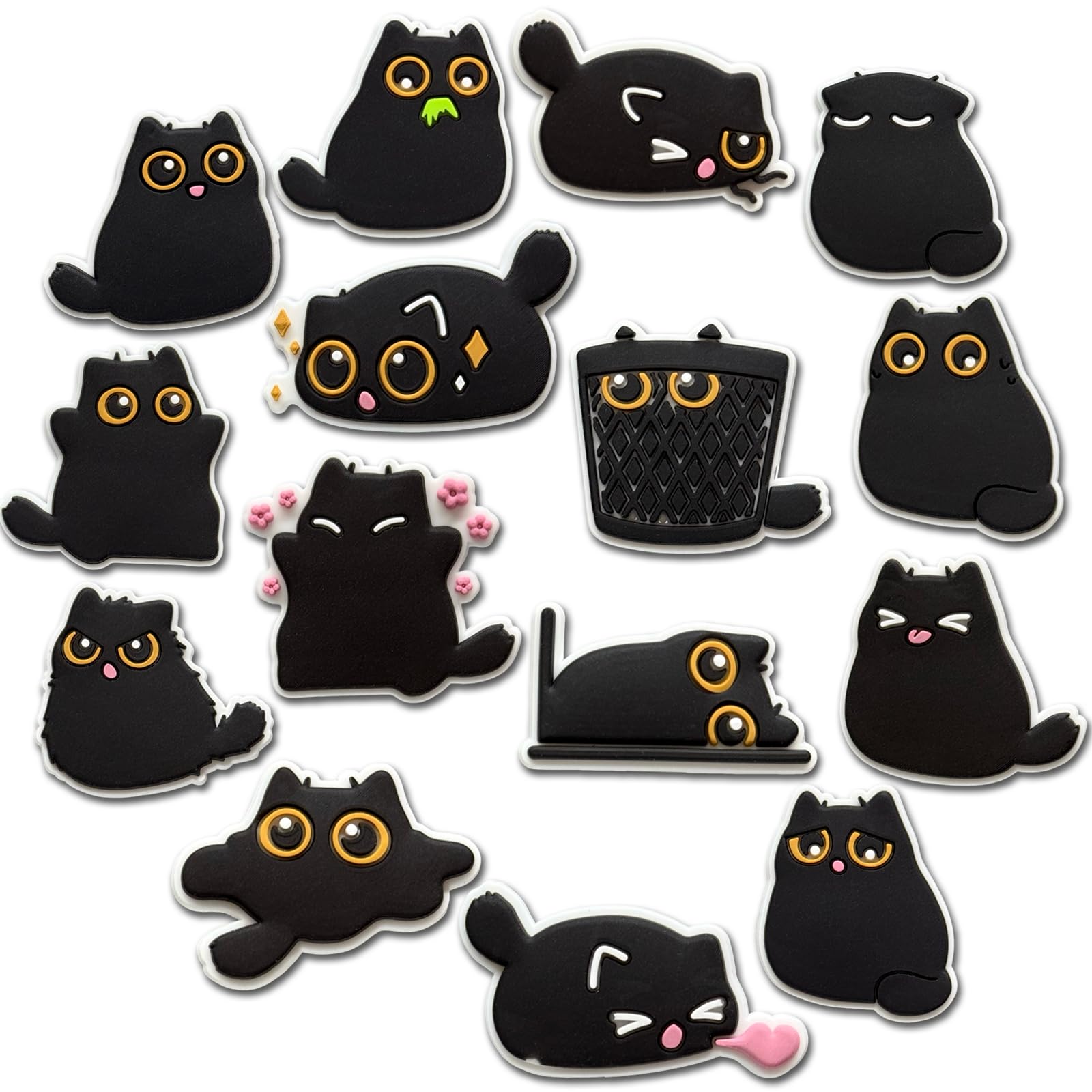 Chionwen Valentine New Year Cat Flowers Shoe Decoration Charms for Clog, Toast Drink Bow Tie Charms Accessories for Adults