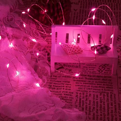 Miniatura 2 de Paquete de 16 30 luces LED que funcionan con pilas, 10 pies, impermeables, parpadeantes, luces de tarro de masón, luces de alambre plateado, luces