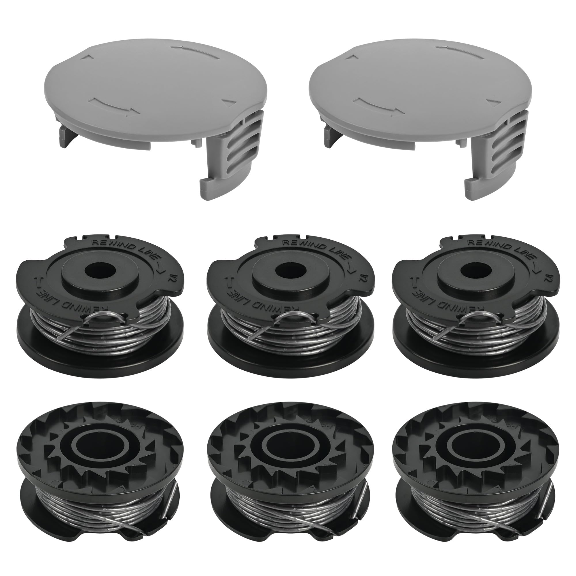 Hilo Desbrozadora para Bosch EasyGrassCut Cortabordes, 6 Carretes y 2 Tapas