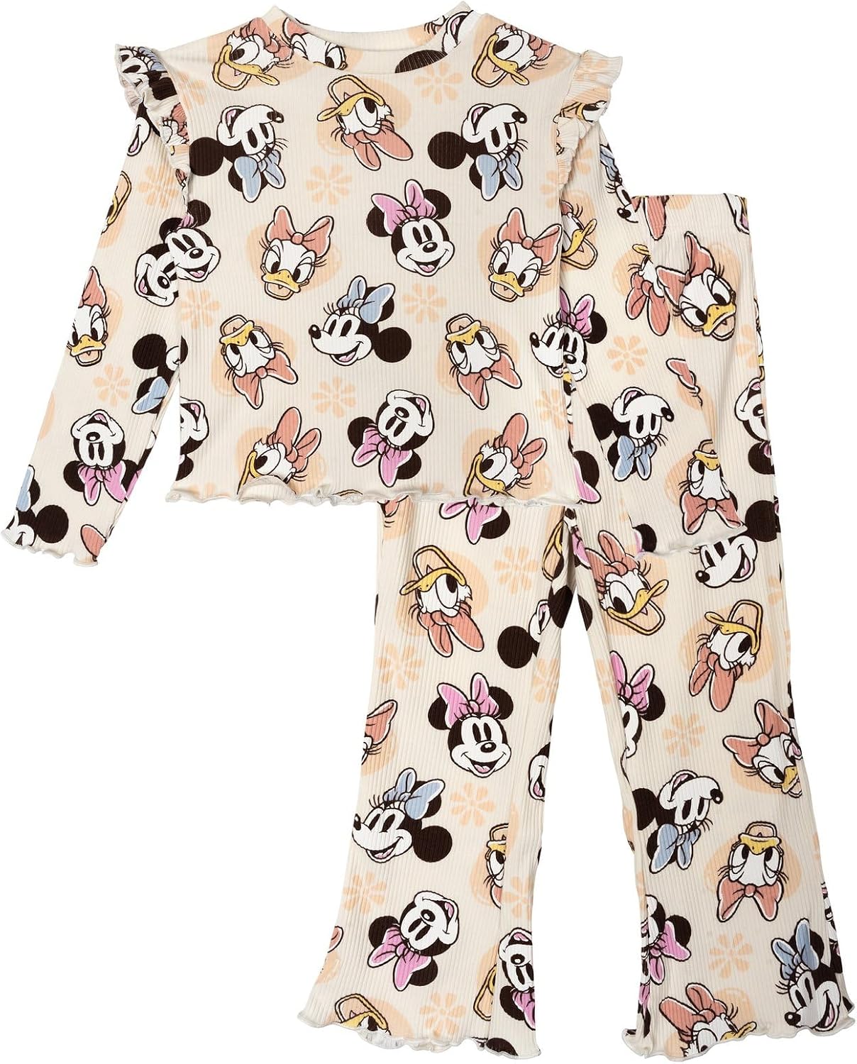 Disney Girls' Ribbed Long Sleeve Tee and Pants Set for Baby & Kids