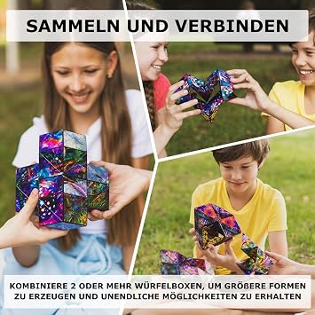Shashibo DODECA Magnetic Puzzle Cube, Sensory Fidget Toy for Adults & Kids, Stress Relief Fidget Toy for All Ages, Cool Fidget Toys for Desk, Shape Shifting Box, 100+ Possible Shapes
