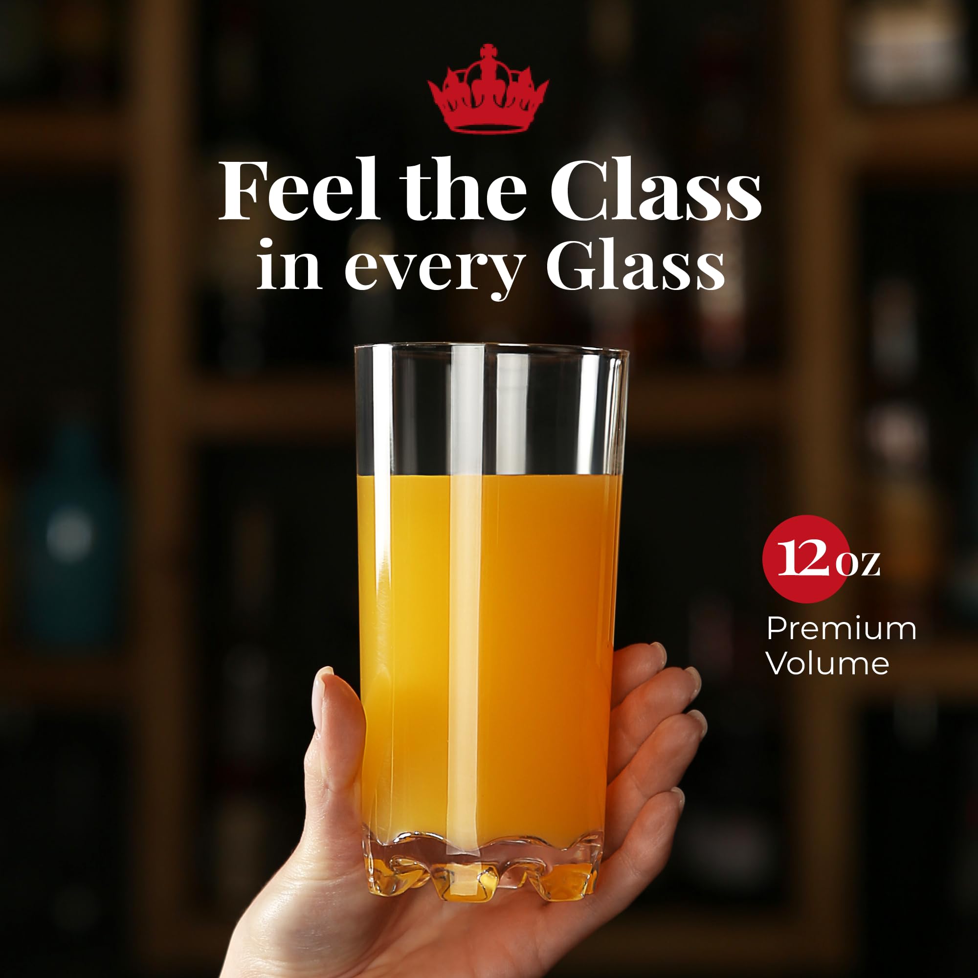 Vivocci Juego de 6 vasos irrompibles de plástico Tritan para beber agua, ideales para jugos, bebidas y cócteles, cristalería inastillable, vasos altos transparentes Highball, aptos para lavavajillas,
