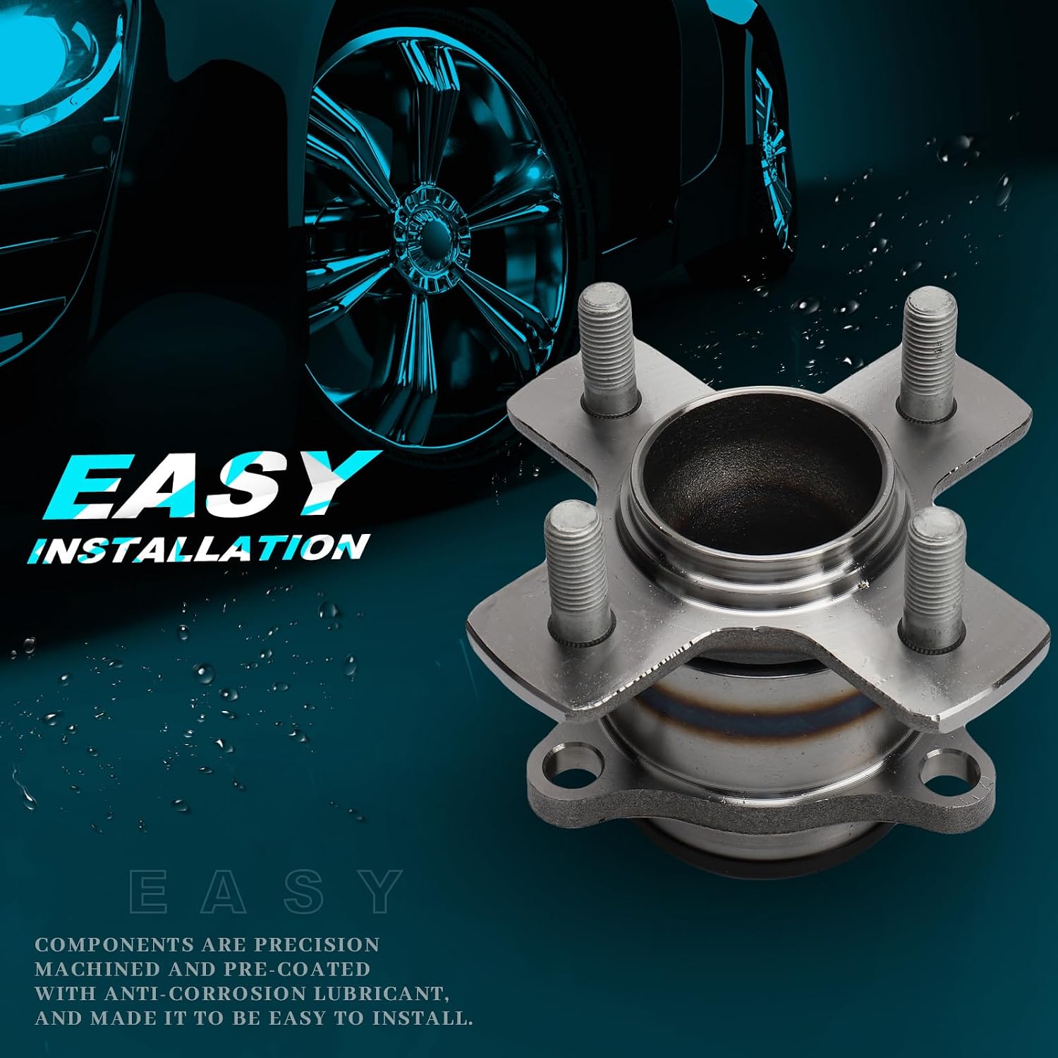 IRONTEK Rear Wheel Bearing and Hub Assembly 512559 Compatible for Honda 2015-2020 Fit 4 Lugs Wheel Hub 2PCS