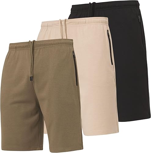 Miniatura 8 de Ultra Performance 3 Pack Mens Shorts Casual Men's Athletic Short Workout Gym Shorts for Men with Zipper Pockets, Small - 5X Negro, gris H,