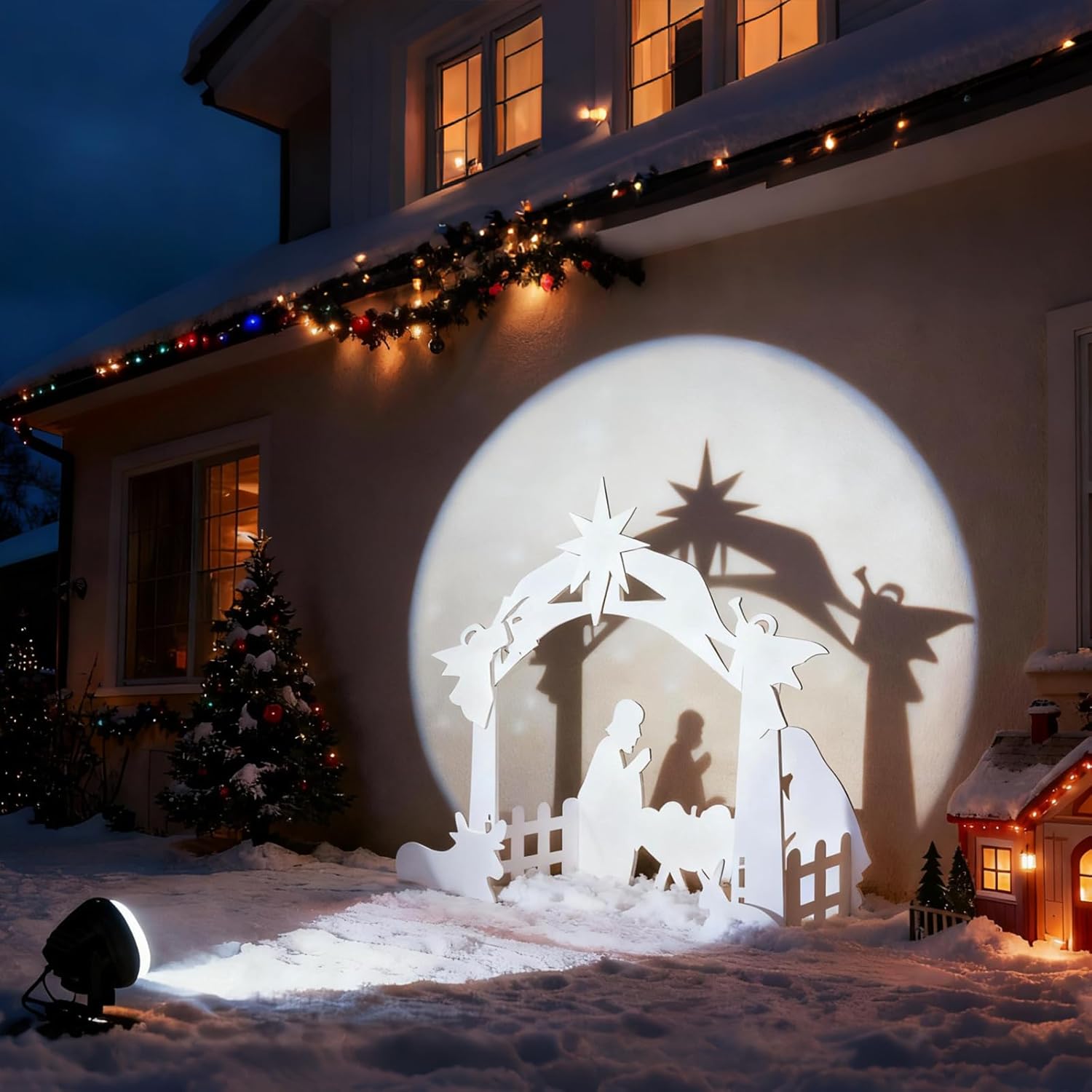 Nativity Set Outdoor Christmas Decorations, Nativity Scene Large Weatherproof, 40in Manger Scene Christmas Yard Decorations for Front, Lawn and Church