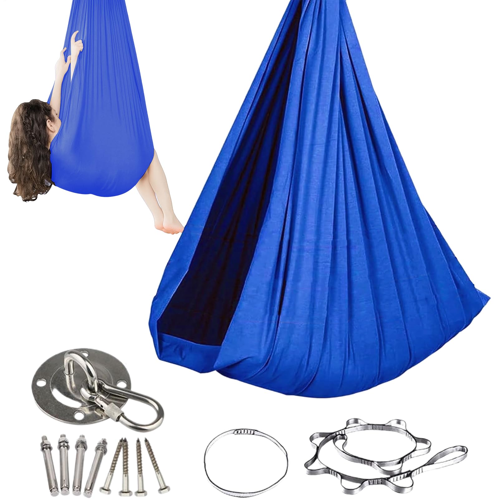 Silla para : Hamaca Interior de algodón Suave y Transpirable, cómodo Asiento Capullo Colgante, Cuna oscilante de Seguridad Duradera | Regalo y Relajante para niñas, Dorm