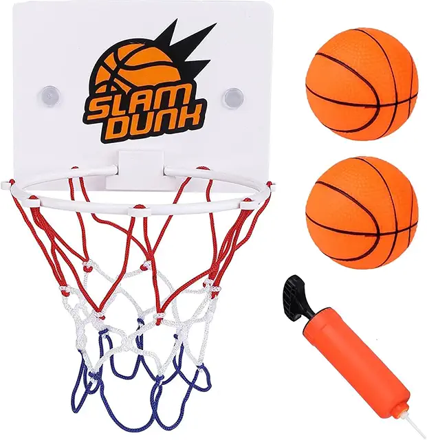 Mini Basketball Hoop Set with 2 Balls - Indoor Wall Mounted Basket Net