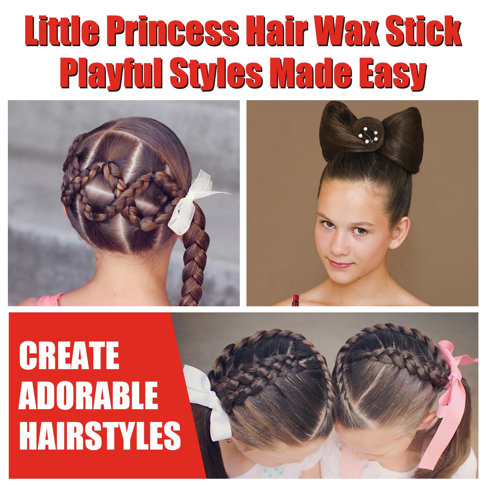 Hair Wax Stick Parrucchiere per Stick Capelli Ribelli - Wax Stick Hair, cera per capelli a lunga durata, lisciante per donne e bambini, bastone di finitura per capelli - rivitalizza e nutre i capelli