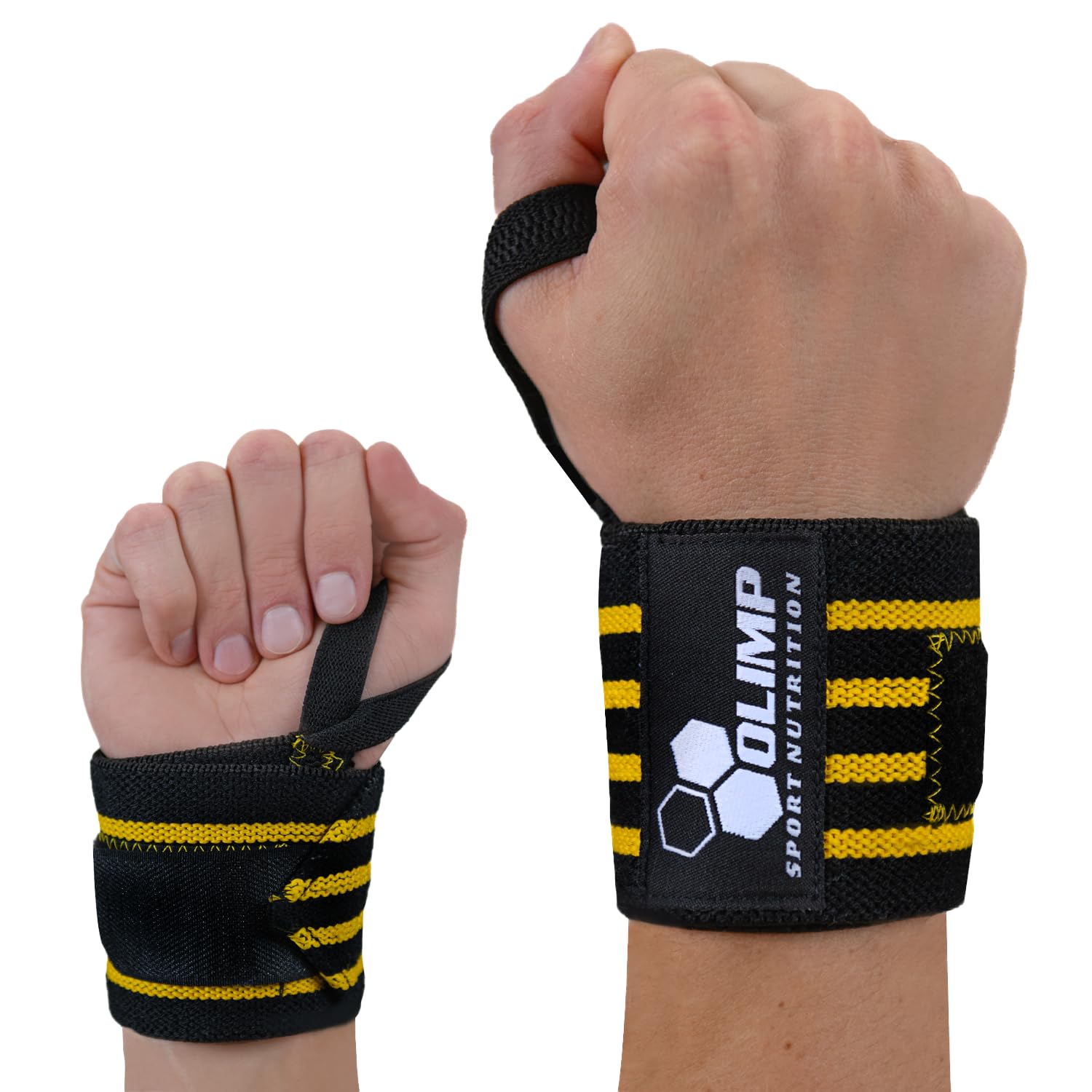Olimp Stabilizatory nadgarstków - Wsparcie nadgarstka dla kobiet i mężczyzn - Sport Fitness Crossfit - Profi Wrist Wraps Yellow