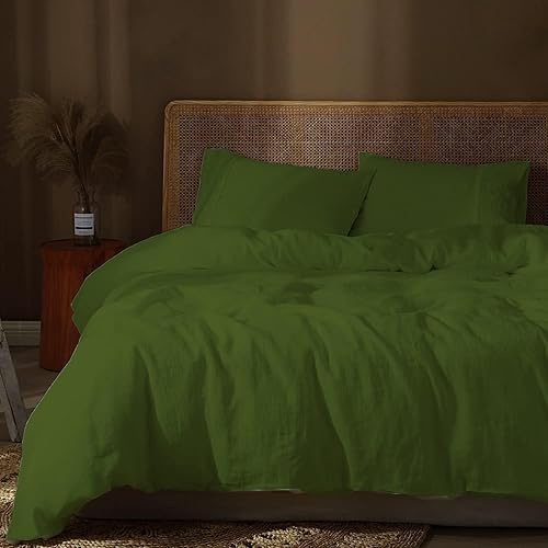 Miniatura 9 de Juego de funda de edredón de 3 piezas con 2 fundas de almohada, 100% algodón, funda de edredón extra larga para cama de tamaño individual