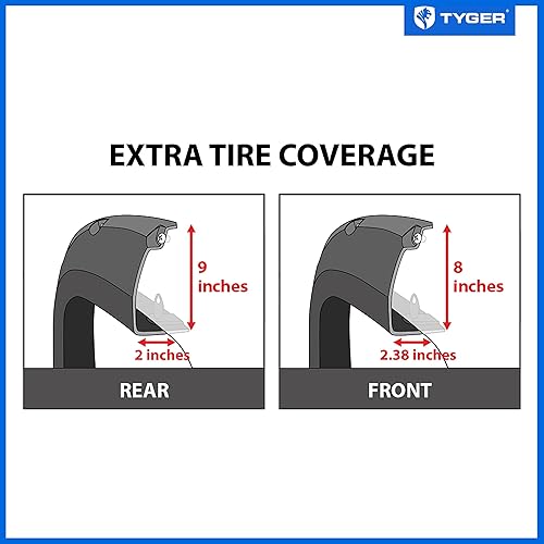Miniatura 8 de Tyger Auto TG-FF8F4028 para 2009-2014 Ford F150 F (solo apto para modelos Styleside)  juego de salpicadera con pernos remachados, pintados en negro