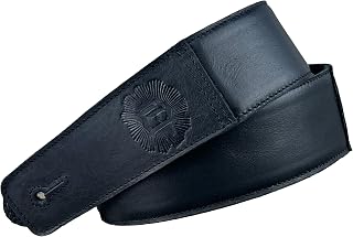 Anthology Gear "The Reticent Full Grain Leather Guitar Strap For Electric, Acoustic, and Bass Guitars (Phantom Black - Veg Tanned, 2" Wide)