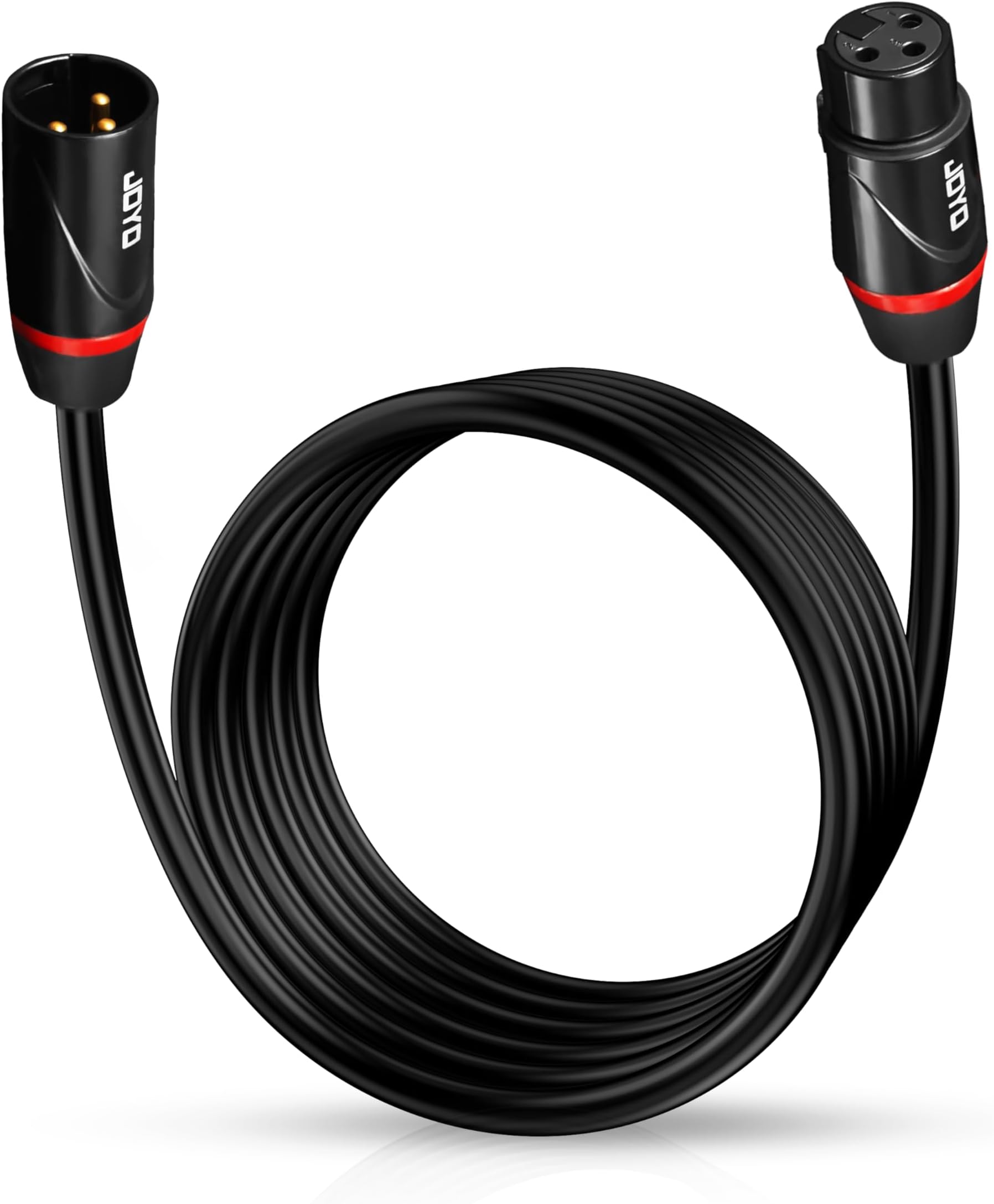 XLR to XLR Cable 6M/20ft Microphone Cable 3-Pin Male to Female for PA System, Audio Mixer, Studio Monitors, Audio Recording, Podcast, No Signal Loss and Balanced Shielded Black (CM-28)