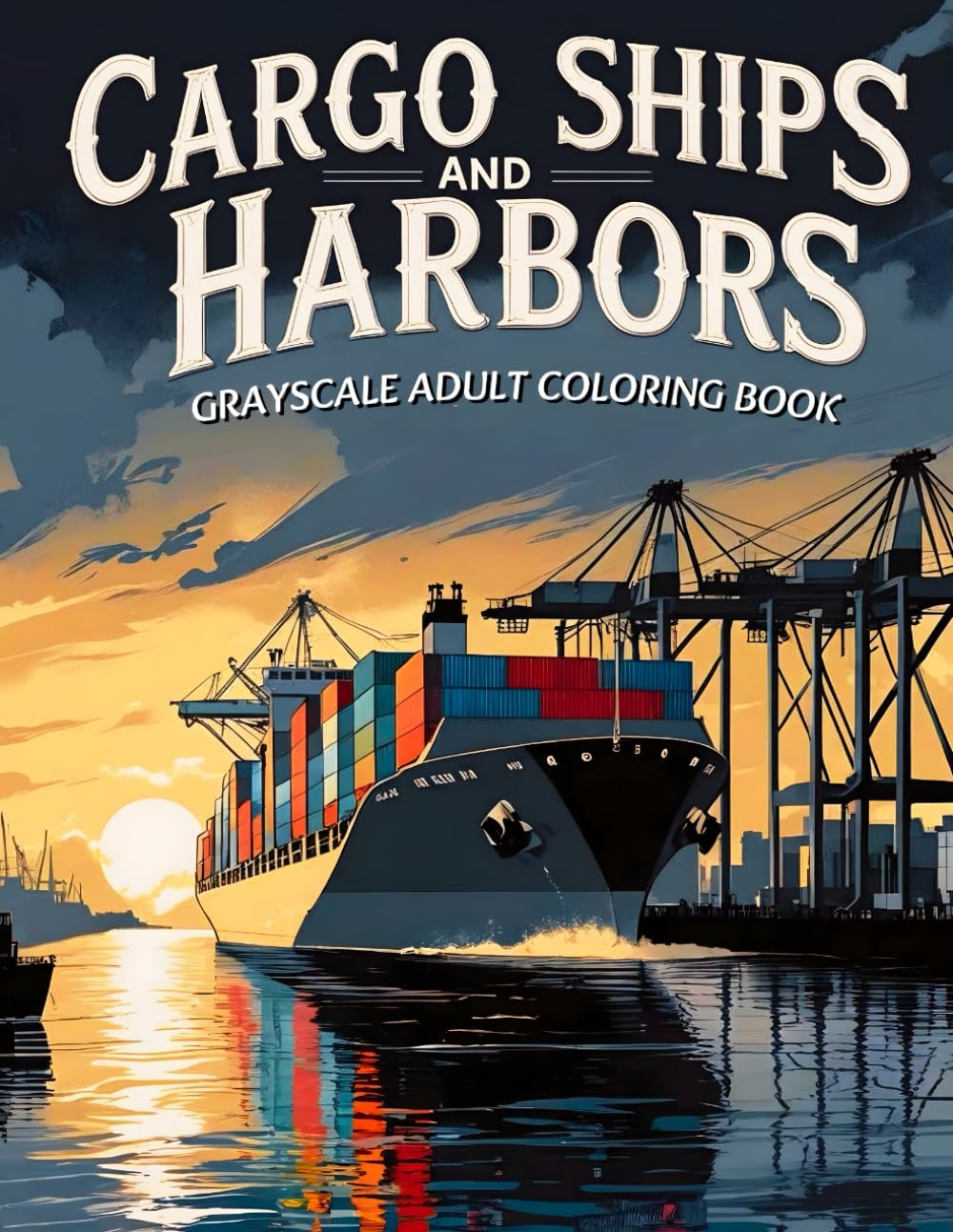 Cargo Ships and Harbors Grayscale Adult Coloring Book: Includes 38 Seafaring Scenes with Ocean Freighters, Port Cranes and Maritime Equipment – Ideal ... & Structures Collection by James R. Morton)