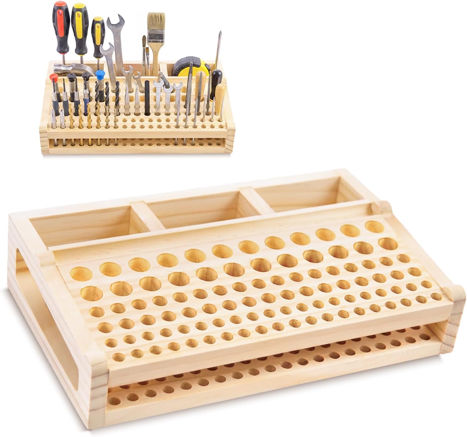 Amazon.com: Leather Craft Tool Holder, 98 Holes Wooden Leatherworking ...