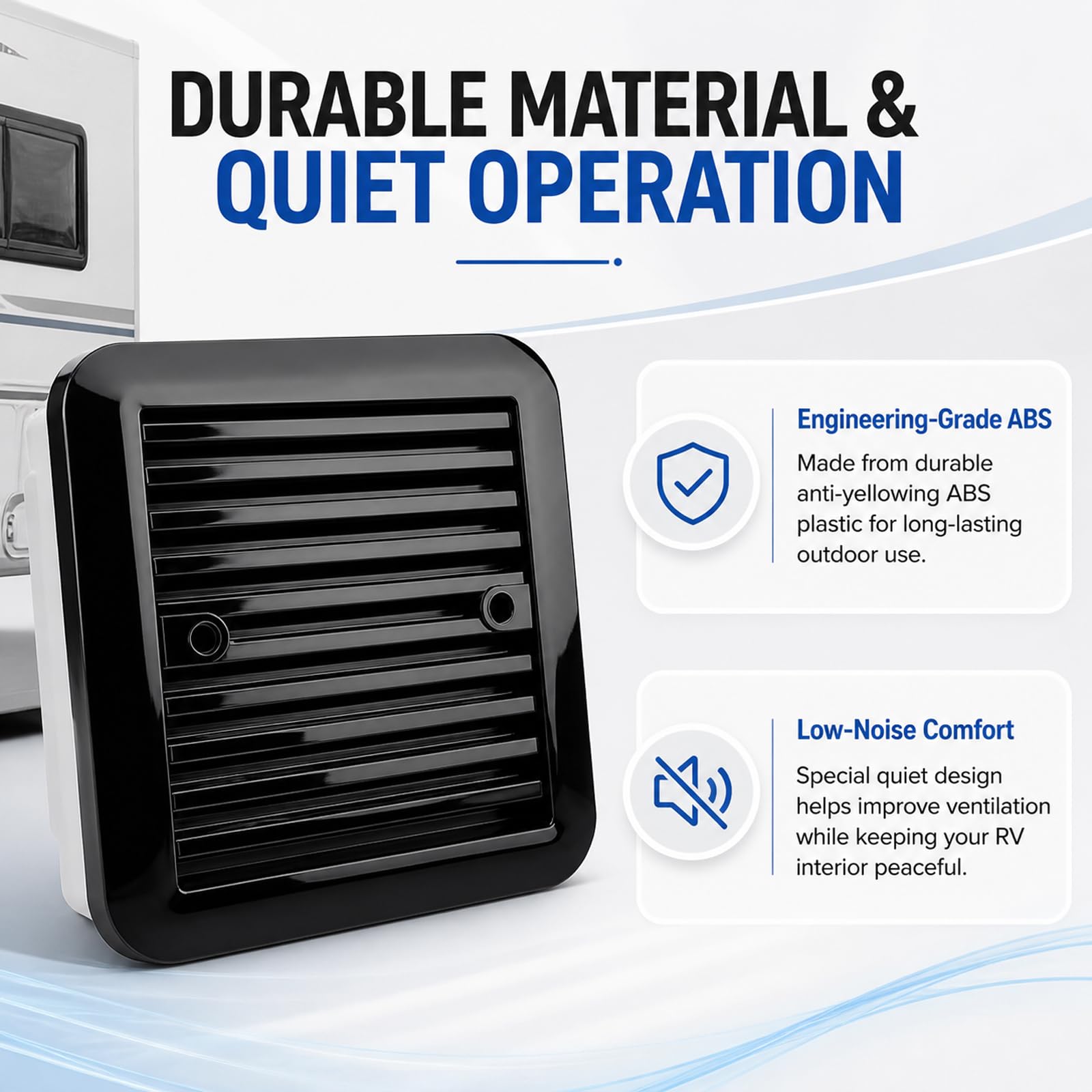 BYZESTY Ventilateur d'extraction pour Caravanes, Ventilateur D'extraction, Ventilateur D'aération Latéral pour Camping, Grille de Ventilation Latérale pour 12 V pour -cars et véhicules loisirs