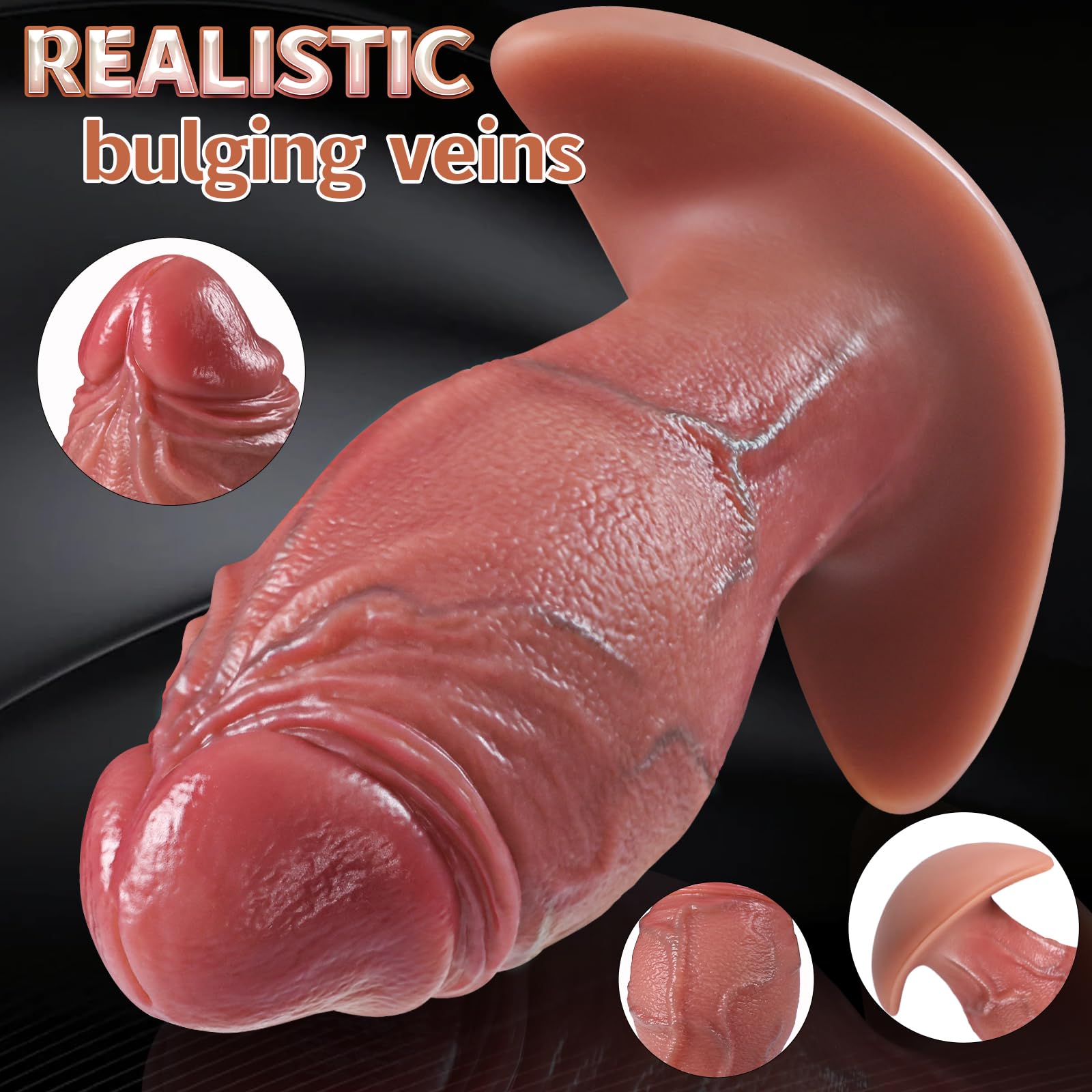 15 × 5,69 cm Dildo Anal Realista y Dilatador Anal, Masajeador Prostático de Silicona, Plug Anal Gigante con Nudo y Base de Anclaje, Juguete Sexual Portátil para Él y Ella Estimulación del Punto G — view 2